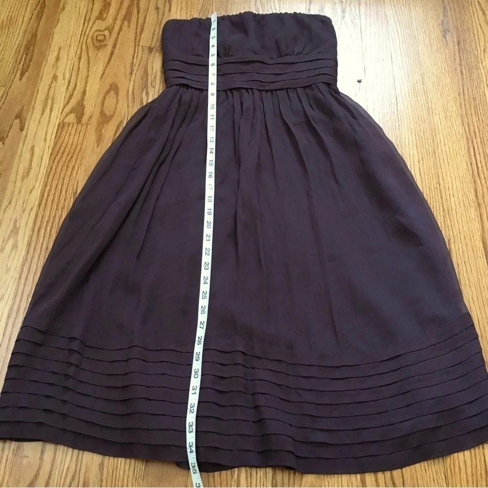 J. Crew juliet strapless chiffon 100% silk bridal prom mini dress